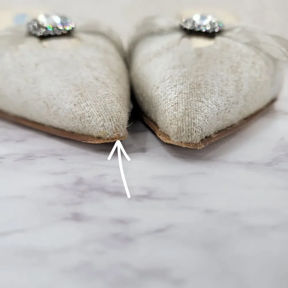 Shannon Britt Italian Silver Kitten Heel Mules Formal Bridal Evening - Picture 4 of 16